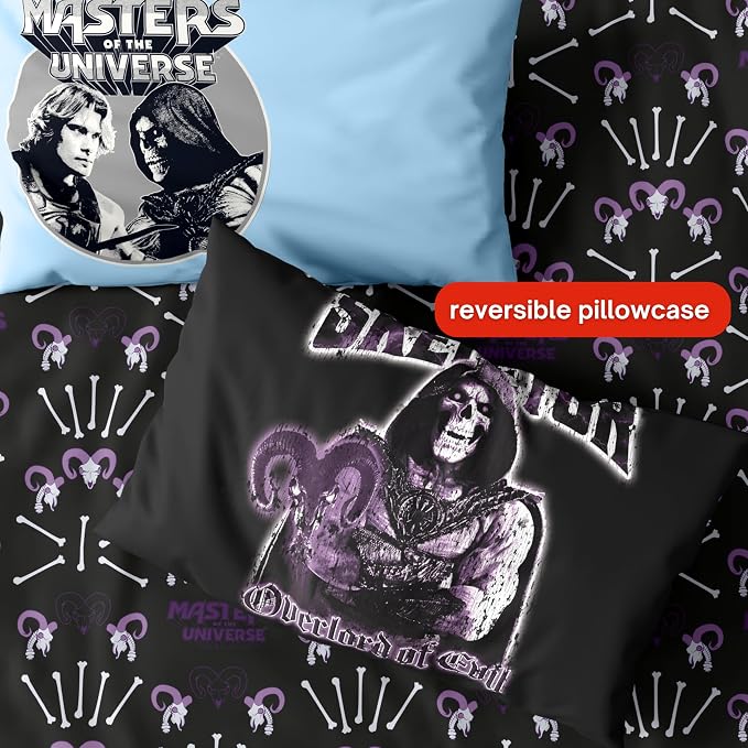 Masters of The Universe Movie Skelator Bedding Set, Twin Size 5 Piece Comforter and Sheet Set with Sham, (Officially Licensed Product) by Franco