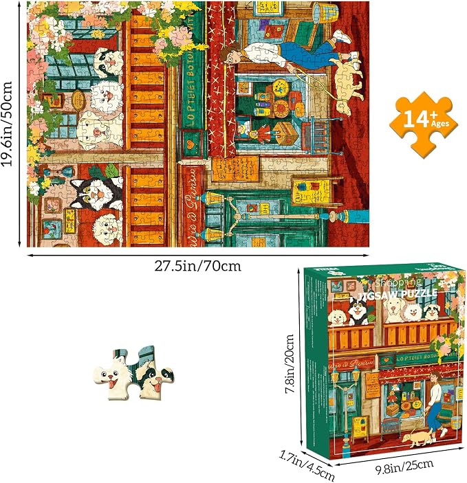 Puzzles for Adults 1000 Pieces, Jigsaw Puzzle for Adults, Fun Challenging Puzzle, Cozy Coffee Shop Puzzles Game, Interlock Perfectly No Dust, Gifts for Easter Mother’s Day