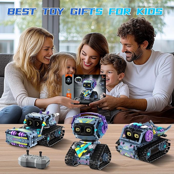 STEM Robot Building Kit for Boys Ages 8-12, 3 in1 Robotics Toys with Remote & App-Controlled, 433 Pieces Buildable Robotics Coding Toy Sets for Kids Boys Girls Birthday Gifts