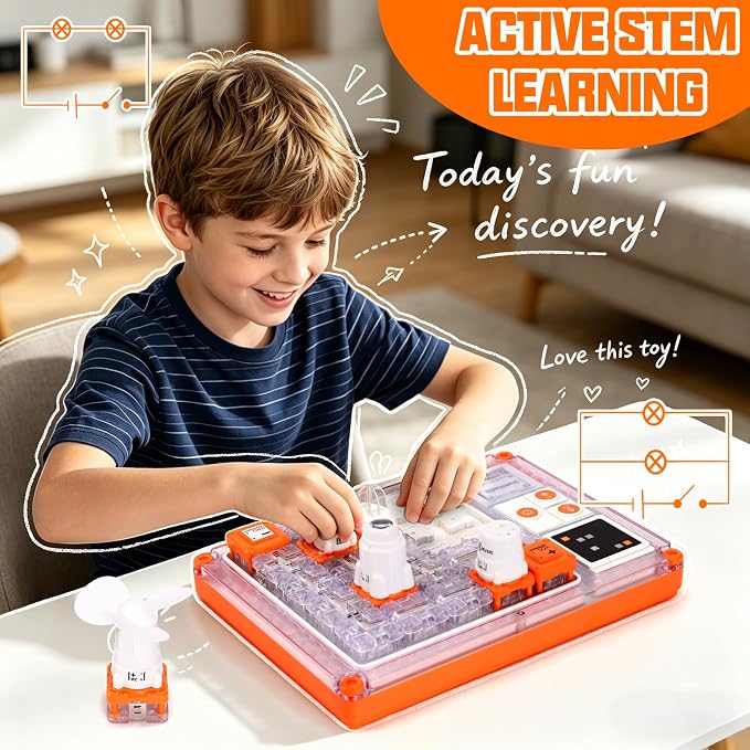 Circuit Maze Blocks for Kids, Stem Circuit Puzzle Board with 500+ Projects, Educational Science Experiment Toy Gift for Boys Girls Age 8+