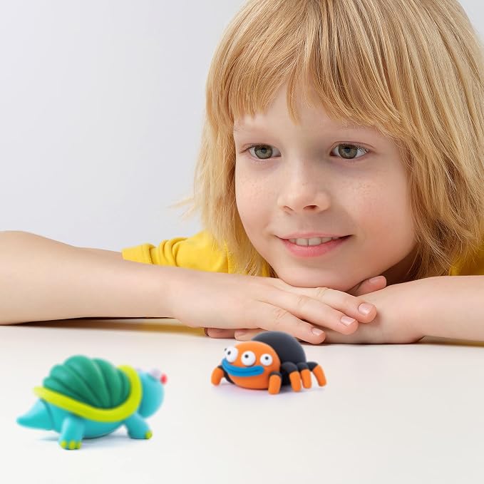 Hey Clay 15 Cans Set - Colourful Modelling Kids Air-Dry Clay 15 Cans with Sculpting Tools and Fun Interactive Instructions for Children Age 3+ (Exotic Pets)