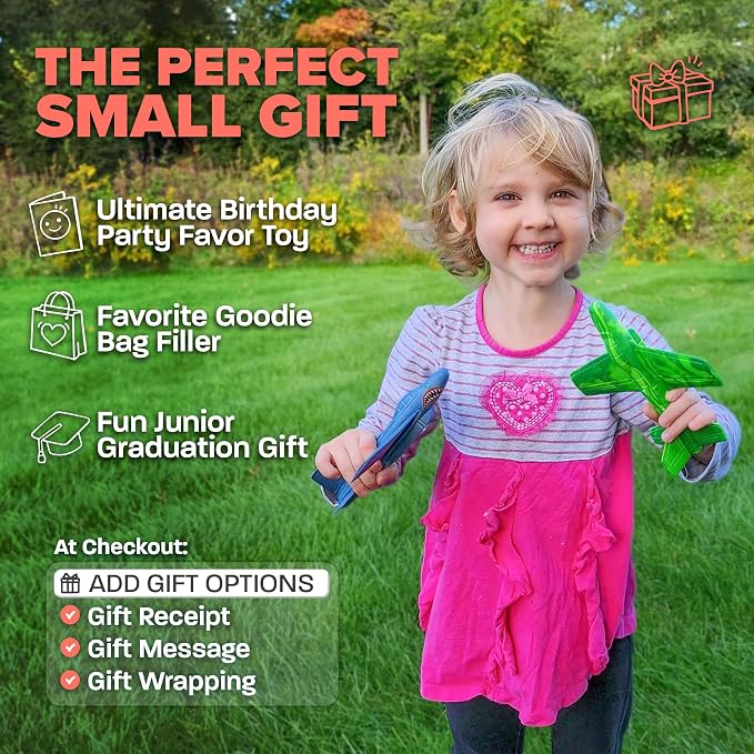 Toy Airplane For Kids - Summer Basket Stuffers for Kids - Durable EVA Foam Plane - Airplane Toy Stocking Stuffers - Small Gifts For Boys & Girls 2026 Foam Glider Plane - Fun Kid Glider Airplanes Toys