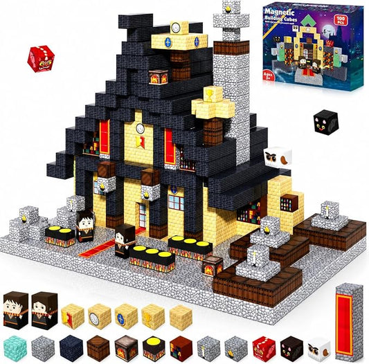 GraceDuck 100 PCS Magnetic Blocks - Magic‘s House Magnetic Building Blocks, Stacking Magnets for Kids, Sensory Toy for STEM Montessori Sensory Toys for Kids 3+ Boys and Girls Christmas Birthday Gifts