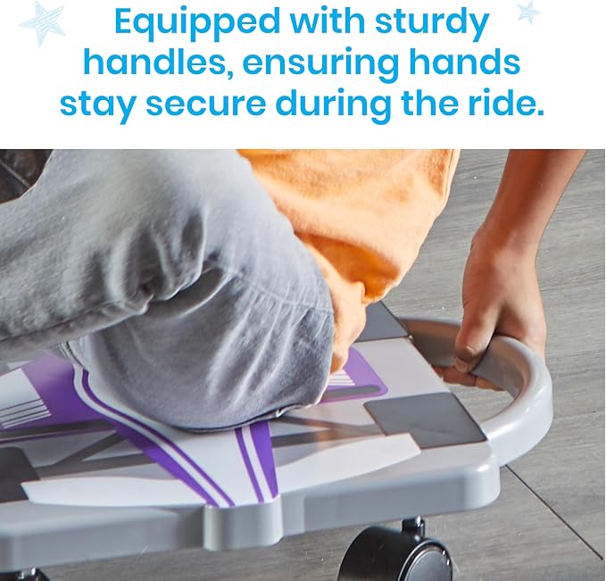 hand2mind Purple Speedway Racer Scooter Board, Floor Scooter Board, Gross Motor Toys, Kids Exercise & Physical Education Equipment, Playground Toys, Indoor Active Play, Toddler Outdoor Activities