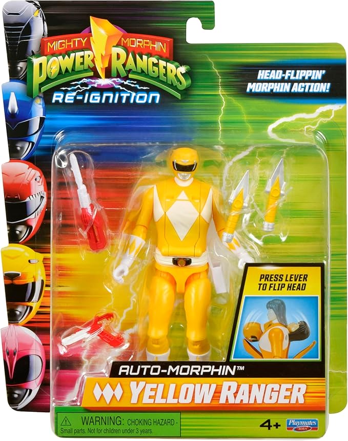 Power Rangers Mighty Morphin Re-Ignition - Auto-Morphin Yellow Ranger Action Figure by Playmates Toys