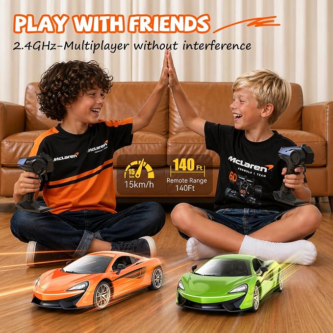 AEROQUEST McLaren Remote Control Car Officially Licensed 1:14 MCLAREN 570S RC Car for Boys and Girls Race Car Toy for Kids Gift Idea for Birthday(Orange)