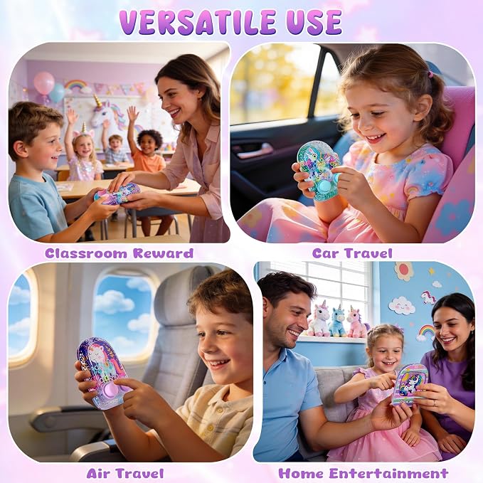 Cleboen 12 Pack Handheld Water Games for Kids, Water Ring Toss Handheld Games Unicorn Party Favors Goodie Bag Stuffers Classroom Rewards for Boys Girls, Stress-Relief Car Games Travel Toys