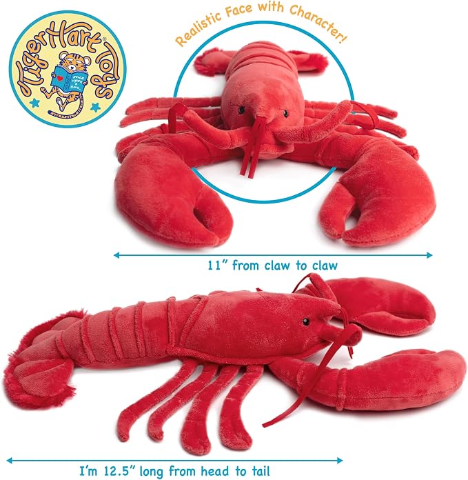 TigerHart Lenora The Lobster - 13 Inch Stuffed Animal Plush