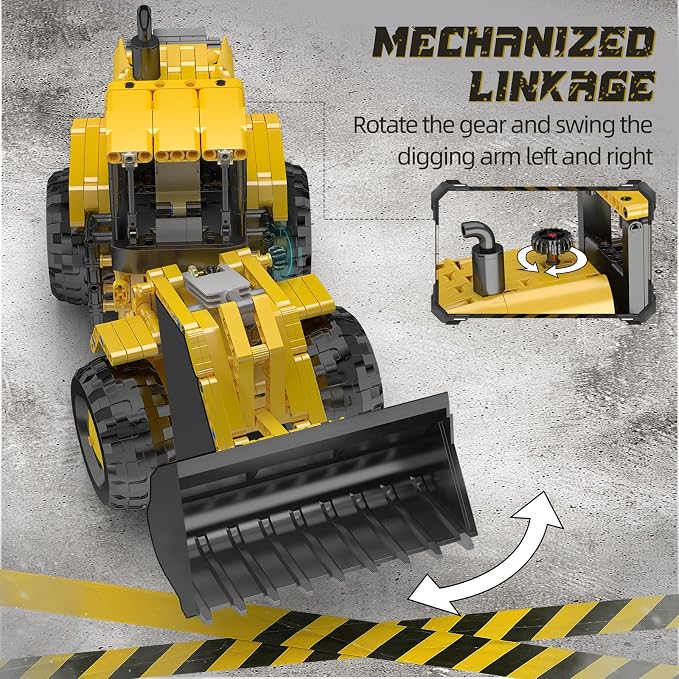 Mould King 17084 Wheel Loader Construction Toy, Buildable Bulldozer Construction Vehicle Building Set, Realistic Loading Shovel for Adult (910 PCS)