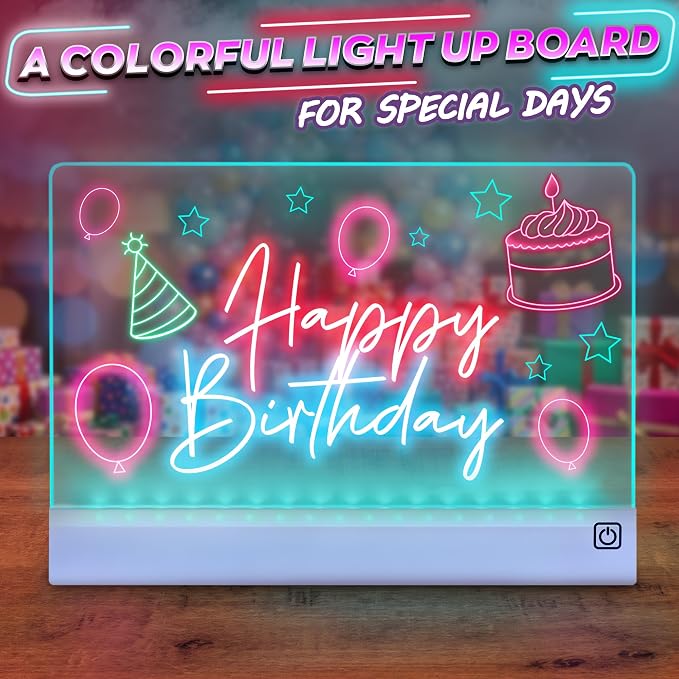 Upgraded 16 Inches LED Drawing Board – Rechargeable, 8 Colors, 11 Light Modes, Adjustable Brightness – Acrylic Light Board for Tracing with Stand, Markers and Full Kit – Birthday Gift Set (Blue)