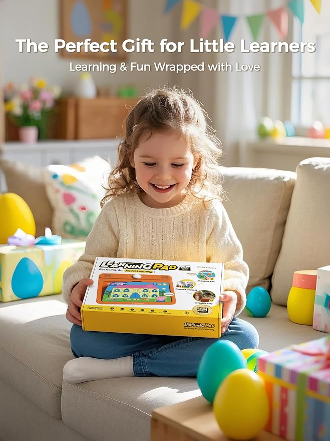 Think Academy Learning Pad - Screen Free Tablet with Flash Cards Inserted to Learn Alphabet, Numbers, Early Math, Logic, Nature and Daily Life, Educational Toys Gift for 3 4 5 Years Old Boys Girls