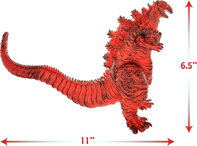 TwCare Set of 2 Monster Legendary Fire Shin Figure Flaming King of The Monsters Toys, Movable Joints Burning Action Movie Dragon Dinosaur Series Soft Vinyl, Carry Bag