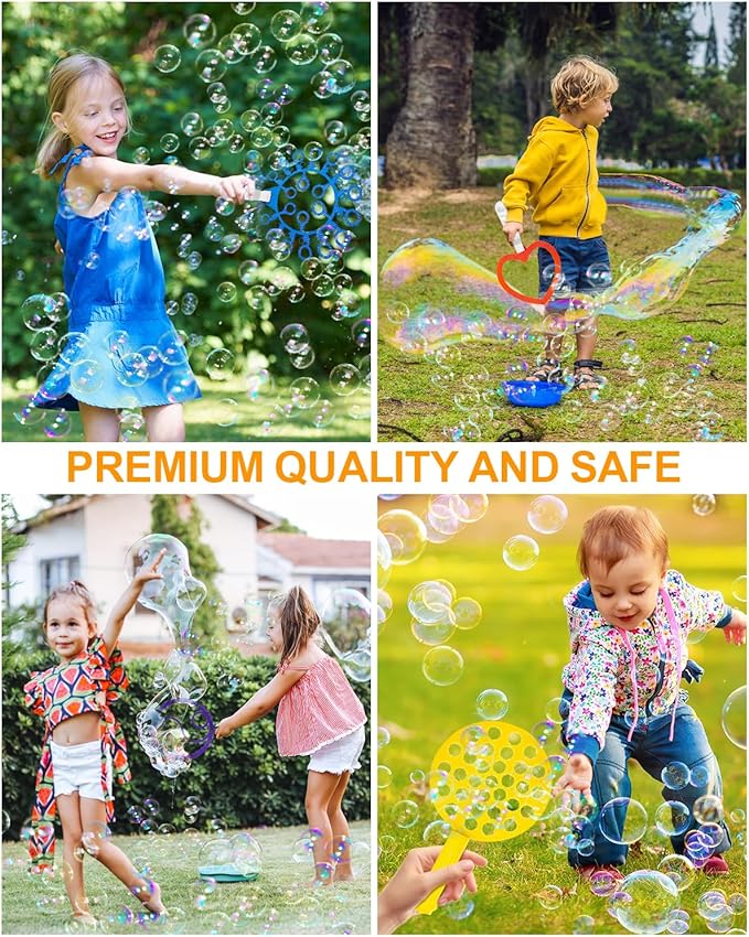 UniStylar Big Bubble Wands, Giant Bubble Wands Set Bulk with Tray for Kids Adults, Summer Outside Activities Large Bubble Toys, Huge Birthday Party Favors Games, 23 Pcs