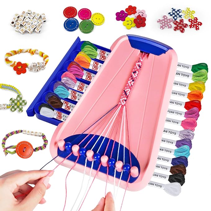 CEUCAL Bracelet Making Kit for Girls - Friendship Bracelet Kit - Birthday Gifts for Ages 6 7 8 9 10 11 12 Year Old Girl, Arts and Crafts for Kids Ages 8-12 Teen String Bracelets DIY Maker