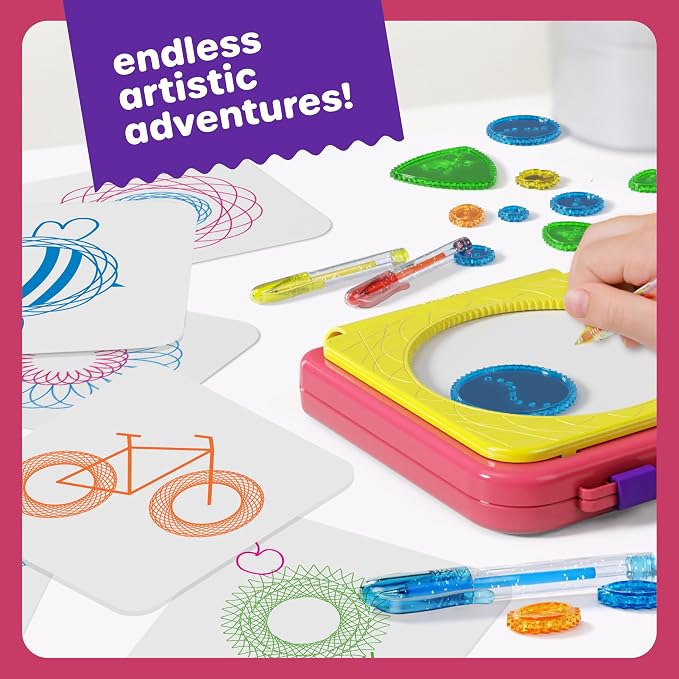 Dan&Darci Spiral Art Kit for Kids - Craft Set for Girls & Boys Ages 6-12 - Gifts for 6, 7, 8, 9, 10 Year Old Girl, Boy - Toys and Crafts Kits Gift - Arts Birthday Retro Vintage Ideas Drawing
