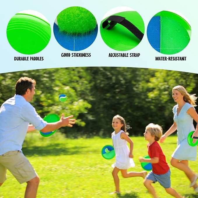 TEILLNET Toss and Catch Ball Game Set, Beach Pool Toys Games for Family Kids Adults, Indoor Outdoor Yard Lawn Park Fun Sports Gifts for Boys Girls Ages 3 4 5 6 7 8 9 10 11 12