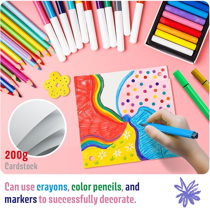 KwestSync 48 Pack DIY Pinwheels for Kids - Bulk Spring Summer Crafts for Kids 3-5, 4-6, 4-8, Color Your Own Paper Windmill - Great Activity for July 4th Patriotic Classroom Birthday