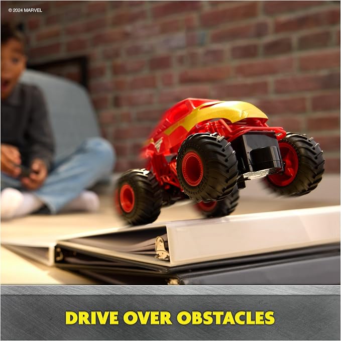Monster Jam, Marvel Iron Man RC Monster Truck, 1:24 Scale, Kids Toys for Boys and Girls Ages 4 and up