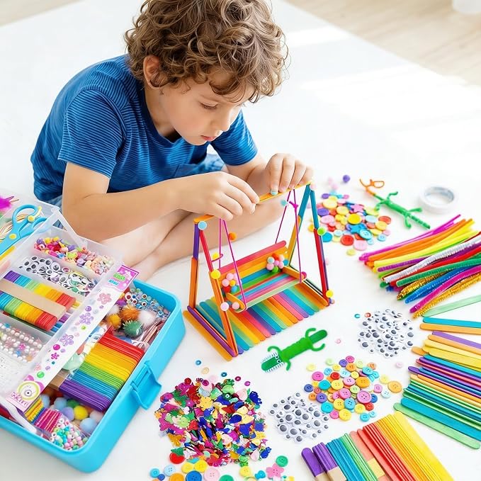 Bobbie Art Arts and Crafts Supplies for Kids- Ultimate Crafting Supply Carboodle in Portable 3 Layered Plastic Art Art Crafting Kit Birthday Gifts for Kids