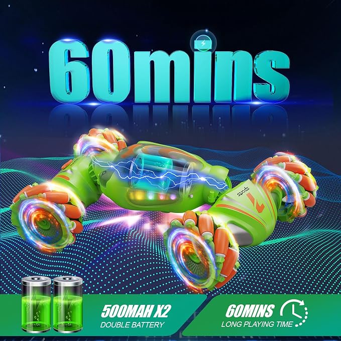 Nicella Remote Control Car, Pink RC Cars for Girls, Gesture Stunt with Light & Music, 4WD, 360° Rotating, 2.4Ghz Remote Control Car Toys, Birthday Gift for Kids Age 6+ (Green)