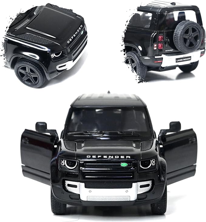 KiNSMART - Land Rover Defender 90 1:36 Scale 5" Die Cast Metal Model Toy SUV (Jet Black)