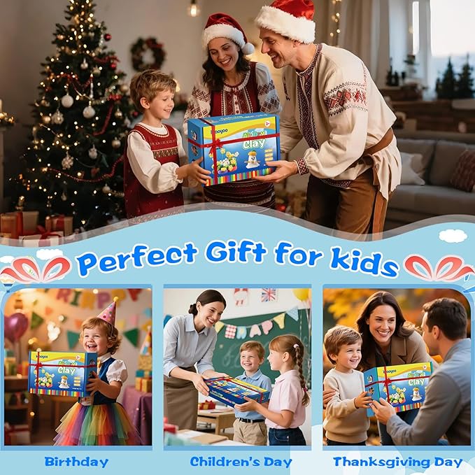 Ixiaoyoo Air Dry Clay, 30 Colors Modeling Clay for Kids, DIY Model Crafts Toys with Sculpting Tools, Soft & Non-Sticky, School Projects & Home Party Favors, Birthday Gifts for Boys and Girls Aged 3–12