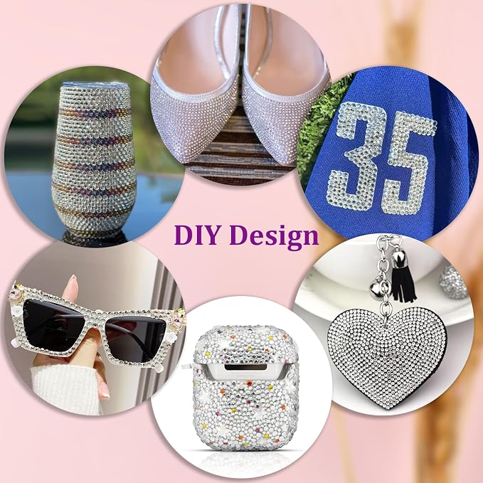 30000Pcs Resin Rhinestones for Bedazzling with Tweezers, Clear Rhinestones for Crafting with 3Pcs 10ml B7000 Jewelry Glue for DIY Crafts Clothing Tumblers Shoes Fabric Nail Art