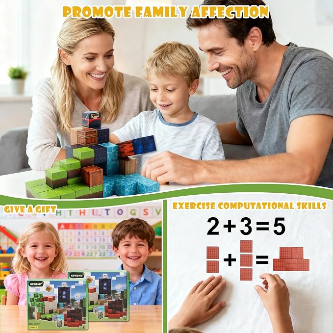 Magnetic Building Block Toy - 144PSC Stacking Construction Set to Cultivate STEM Skills for Boys and Girls Gifts,Kids 6 7 8 9 Birthday Present