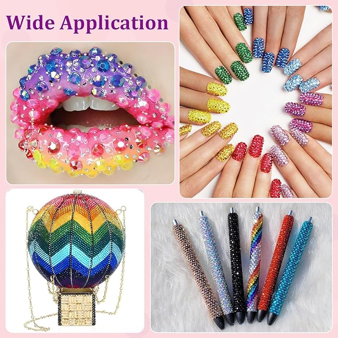 2 Boxes Jelly Rhinestones for Bedazzling, 19200Pcs 4mm & 5mm Multicolor Flatback Resin Gems for Crafting, Bedazzler Kit with Tweezer for DIY Crafts Book Fabric Decor Nail Art