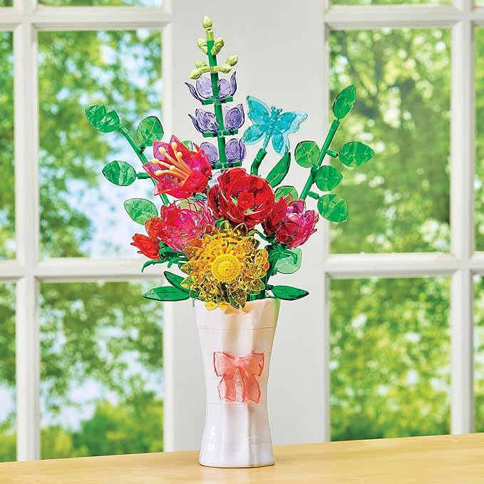 Crystal Gem Creations Beautiful Jewel Bouquet Kit by RoseArt, 275 Pieces, Great for Adults, Tweens and Children Ages 8+