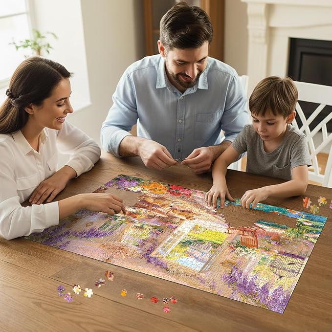 Garden Sunroom Retreat Puzzles for Adults 1000 Pieces,Impossible Hard Difficult Challenging Jigsaw Puzzles for Adults 1000 Pieces,Puzzle with Letters on Back,Recycled Paper Jigsaw Puzzle(27.6"x19.7")