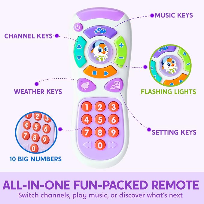 JOYIN Baby Learning Phone and Remote Toy for Toddler, Fun Smartphone Toys with Music for Infants, Boys or Girls, Holiday Stocking Stuffers, Kids Birthday Gift
