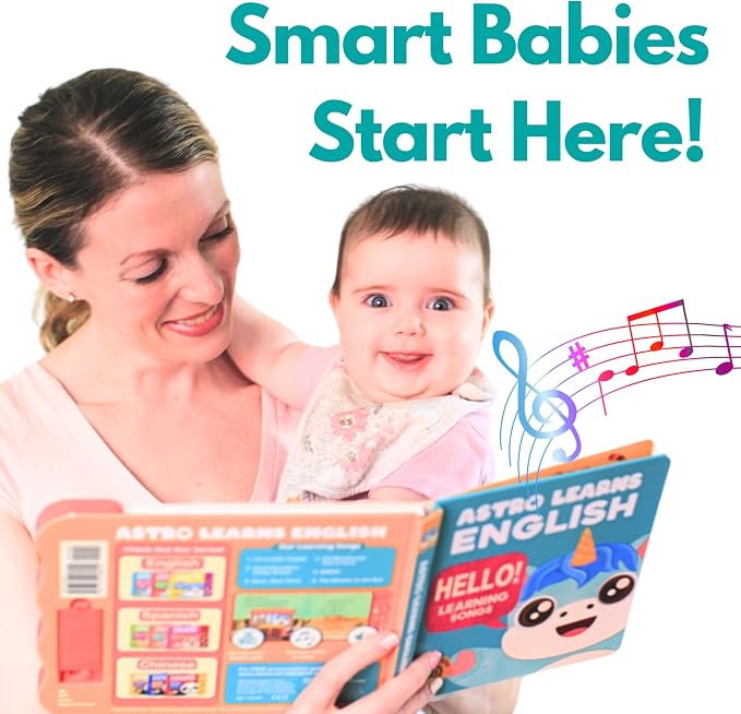 Astro Learns English Learning Songs — Musical Toys & Interactive Sound Board Books for Toddlers 1-3, Singing & Nursery Rhymes for Babies, Educational Talking Musical Toy, Sing Along Songs