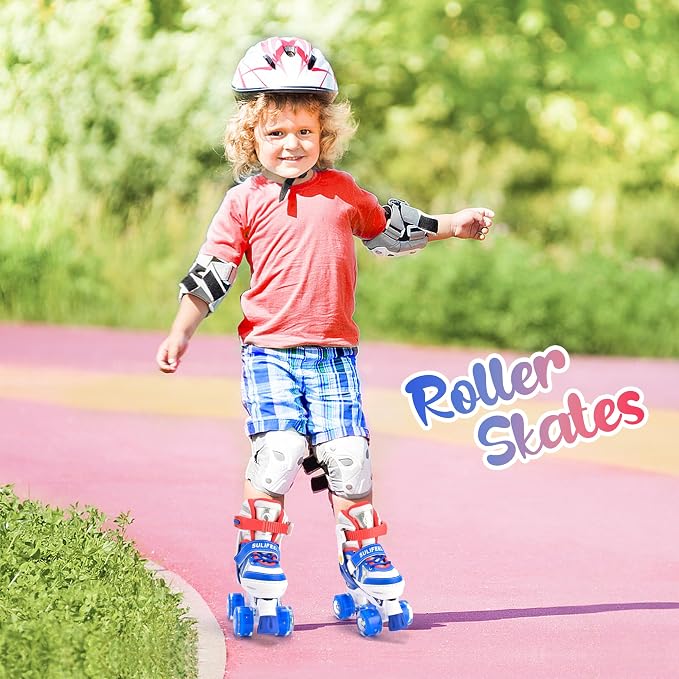 SULIFEEL Rainbow Unicorn 4 Size Adjustable Roller Skates for Girls Boys for Kids Ages 3-5 5-8 6-12 Children Skates Indoor Outdoor