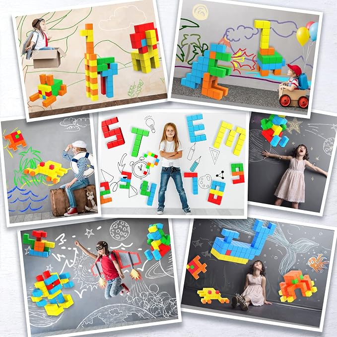 40pcs Magnetic Blocks, Gifts for 3 4 5 6 Year Old Girls & Boys, Magnet Building Blocks for Toddlers,STEM Preschool Sensory Toys for Kids Ages 3-5 4-8