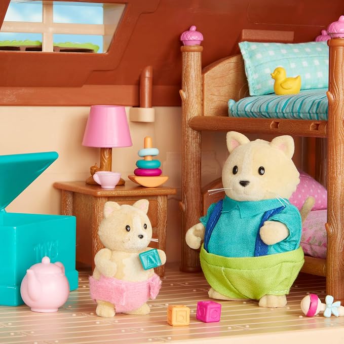 Li'l Woodzeez – Miniature Furniture Set – Living Room & Nursery Set – Dollhouse Accessories – Durable & Colorful – Encourages Imaginative Play & Storytelling – Gift for Kids