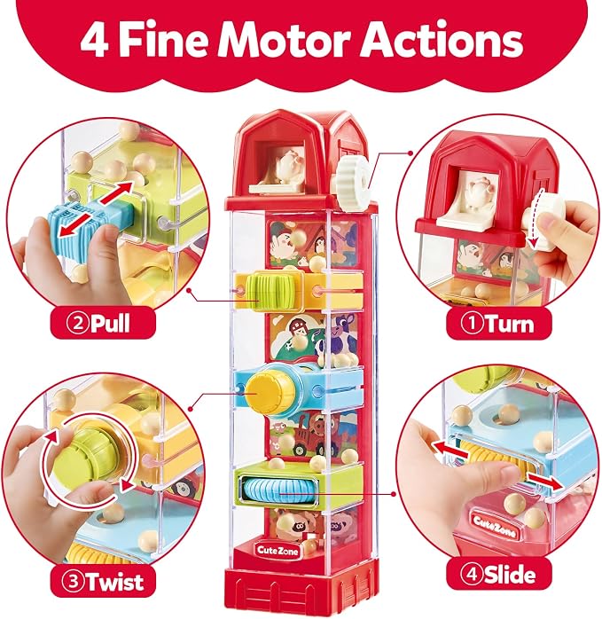Farm Egg Drop Toy for Toddlers 2-4, Travel Toys for Toddlers, Cause and Effect Montessori Toy, Fine Motor Activity, Quiet Gift for 2 Year Old Boys Girls