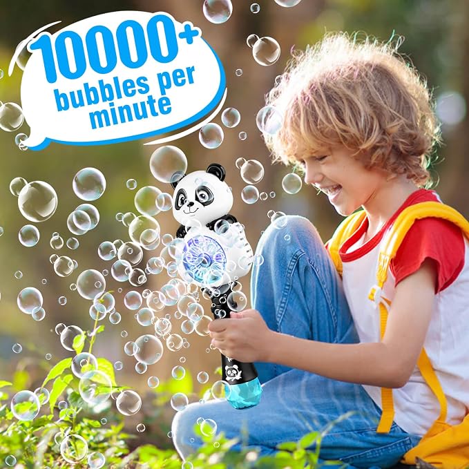 Aooess Bubble Machine for Kids Ages 4-8 Years Old: Light Up Bubble Wand for Parties Outside Toys for Toddlers 3-5 Automatic Bubble Machine Rechargeable Gifts for 3 + Year Old Girl Boy