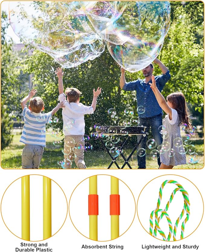 UniStylar Big Bubble Wands, Giant Bubble Wands Set Bulk with Tray for Kids Adults, Summer Outside Activities Large Bubble Toys, Huge Birthday Party Favors Games, 23 Pcs