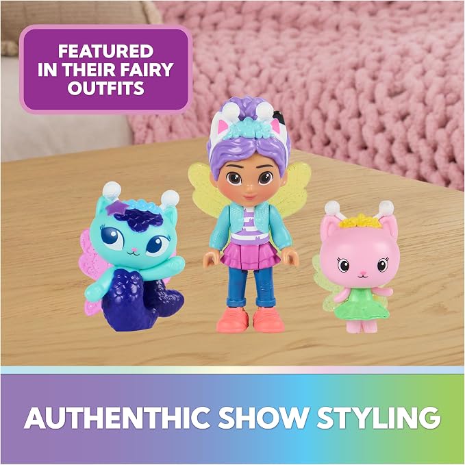 DreamWorks Gabby's Dollhouse Fairylandia Fairy-riffic Friends Pack with 6 Figures and Surprise Accessory, Pretend Play Toys and Doll House Characters for Kids, Ages 3+