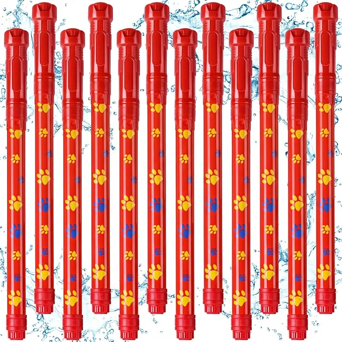 Halloscume 12 Pack Dog Puppy Paw Water Gun Birthday Party Favors Summer Activity 15.75 in Water Gun Blasters Toys for Kids Outdoor Swimming Pool Backyard Beach Games