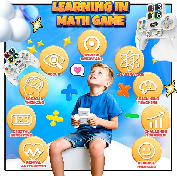 SMILESSKIDDO Math Games for Kids 5-7 8-12 | Calculate Number of 24 Math Game | Portable Handheld Game, Addition, Subtraction, Multiplication and Division Learning Educational Toys Gift