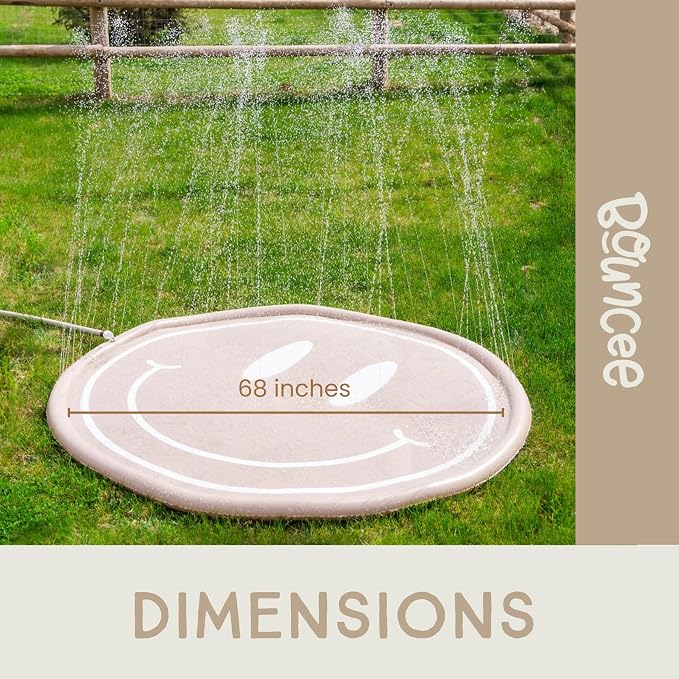 Bouncee Splash Pad Sprinkler for Kids - 68" Outside Mini Pool for Baby and Toddler - Splash Pad for Toddlers - Splash Pad for Kids Ages 4-8 - Inflatable Outdoor Toys for Toddlers - Water Toys
