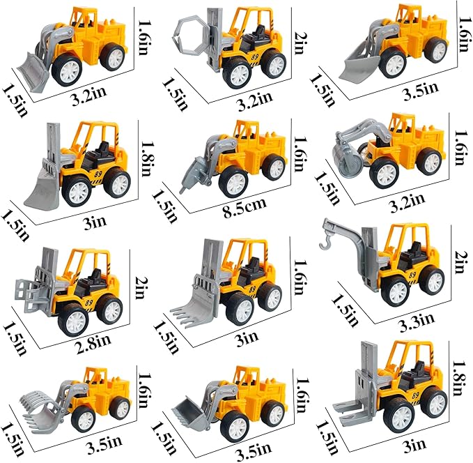 Juuxncgv 24PCS Mini Construction Vehicles,Play Figure Vehicles,Pull Back Engineering Vehicles,Toy Figure Construction Vehicles,Small Construction Toys for Birthday Party Favors,Gifts
