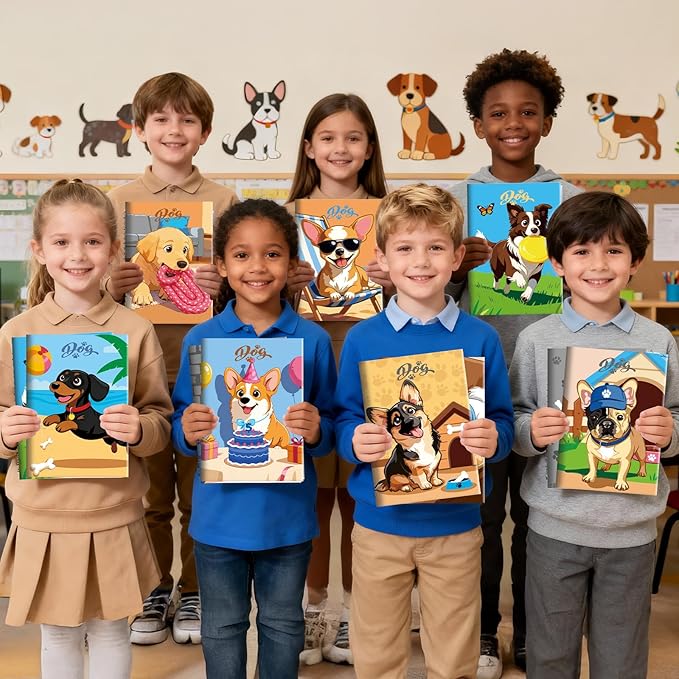 BenLouis 24 Pcs Dog Mini Coloring Books Kids Cute Puppy Activity Books Bulk for Girl Boys Kids Pet Paw Birthday Themed Goodie Bags Stuffers Return Gifts Classroom Travel