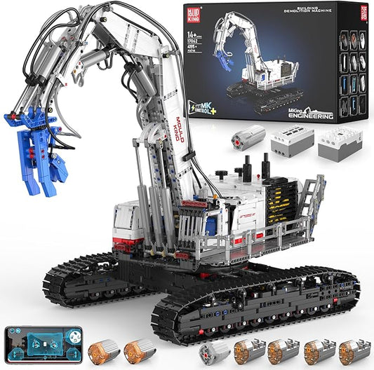Mould King Engineering Excavator Building Sets, 17062 Large RC Construction Building Kits with APP Remote Control, STEM Construction Vehicles Model for Adults(4195PCS)