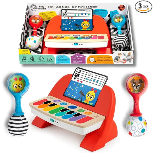 Baby Einstein First Tunes Piano & Shakers Musical Gift Set, with Maracas and Toy Piano, Ages 6 Months and Up