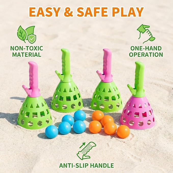 Bennol 4 Pack Outdoor Game Toys for Kids Boys with 20 Balls Pop Pass Catch Ball Game Outside Toys Gifts for 3 4 5 6 7 8+ Year Old Boys Kids Outside Outdoor Gifts for Ages 3-5 4-8