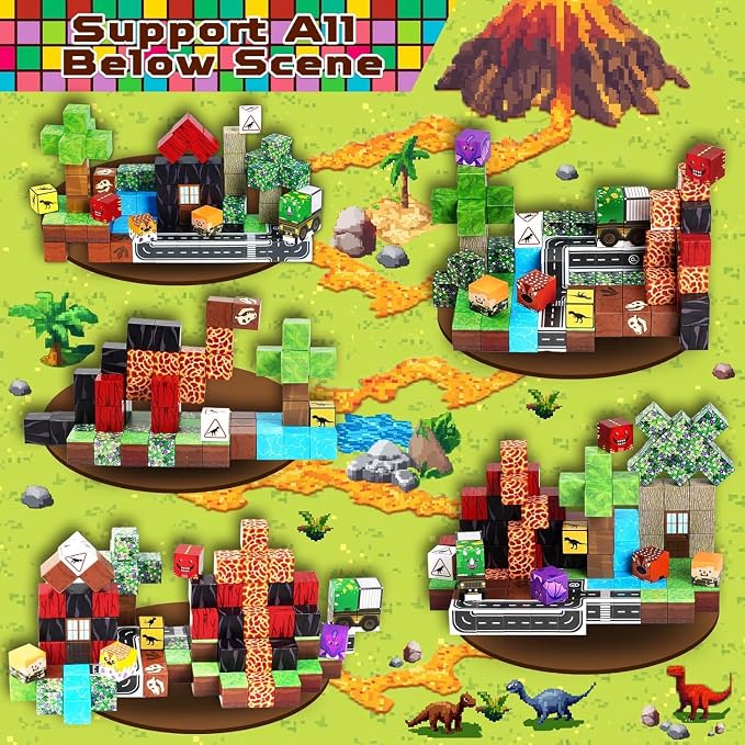 Magnetic Blocks - 100PCS Magnetic Building Blocks, Stacking Magnets for Kids, STEM Learning for Kid, Magnetic Blocks for Kids Ages 4 5 6 7 8 9, Birthday Gifts for 3-10 Years Old Boys Girls