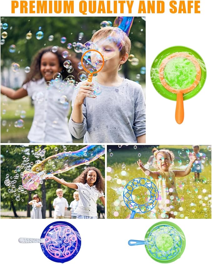 UniStylar Big Bubble Wands, Giant Bubble Wands Set Bulk with Tray for Kids Adults, Summer Outside Activities Large Bubble Toys, Huge Birthday Party Favors Games, 23 Pcs